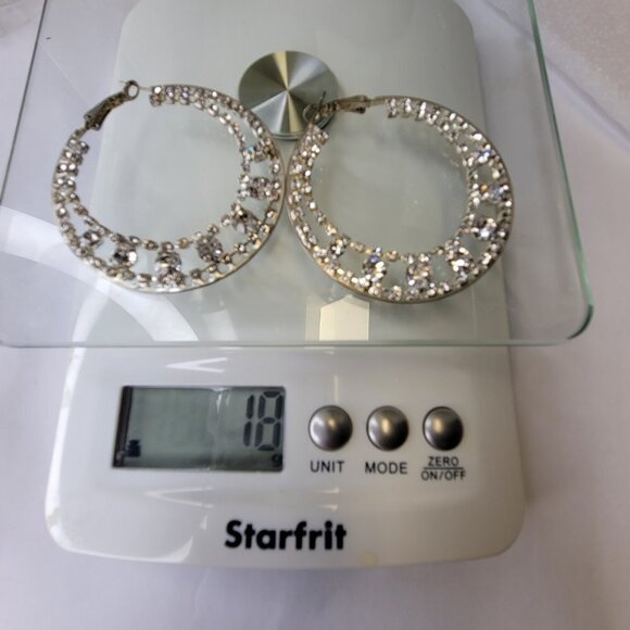 Silver Tone Hoop Earrings - Picture 11 of 12